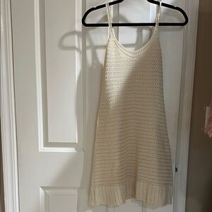 Cream Knit Sleeveless Dress